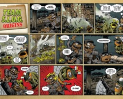 Page from <a href="http://www.slugsforall.com/team-slug-origins-zeke/" target="_blank" rel="noopener noreferrer">Team SLUG Origins: Zeke</a> by Kevin D. Lintz, Shannon Thomas, and <b><a href="https://www.instagram.com/kevinterryart/" target="_blank" rel="noopener noreferrer">Kevin Terry</a></b>